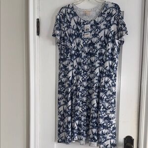 Blue and White Patterned Dress